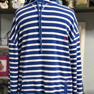 Ralph Lauren Blue and White Striped Polo